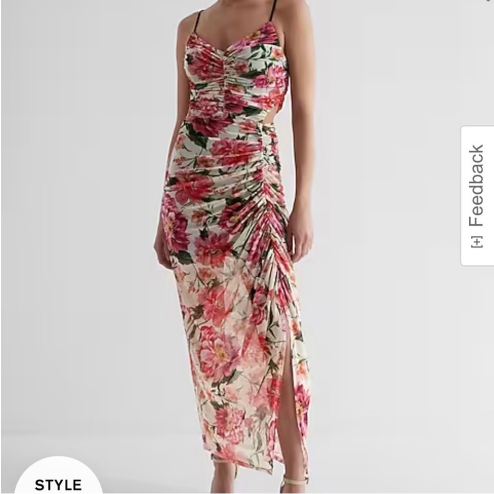 Express Floral Mesh Maxi Dress